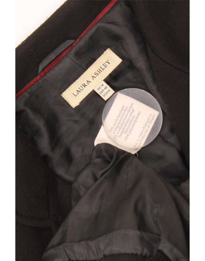Laura Ashley Chaqueta Blazer de 4 Botones para Mujer UK 44 Grande Acrílico Negro