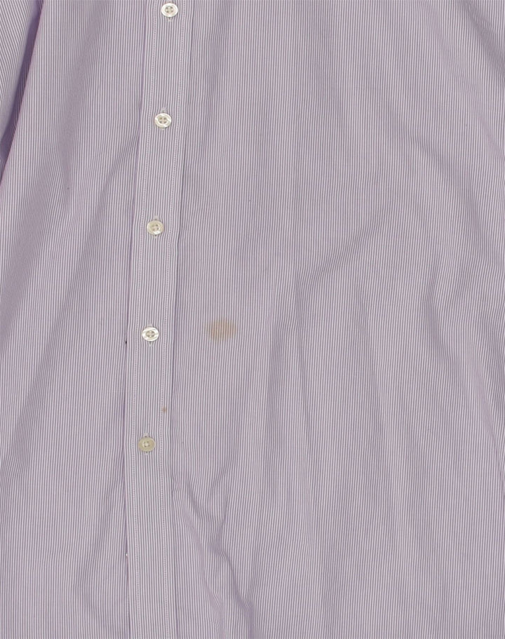 MICHAEL KORS Mens Shirt Size 17 1/2 XL Purple Pinstripe Cotton | Vintage Michael Kors | Thrift | Second-Hand Michael Kors | Used Clothing | Messina Hembry 