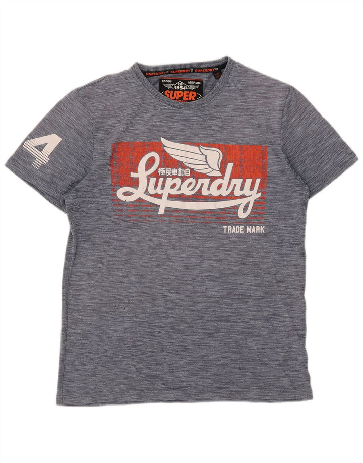Superdry Camiseta gráfica para hombre Top grande de poliéster moteado gris
