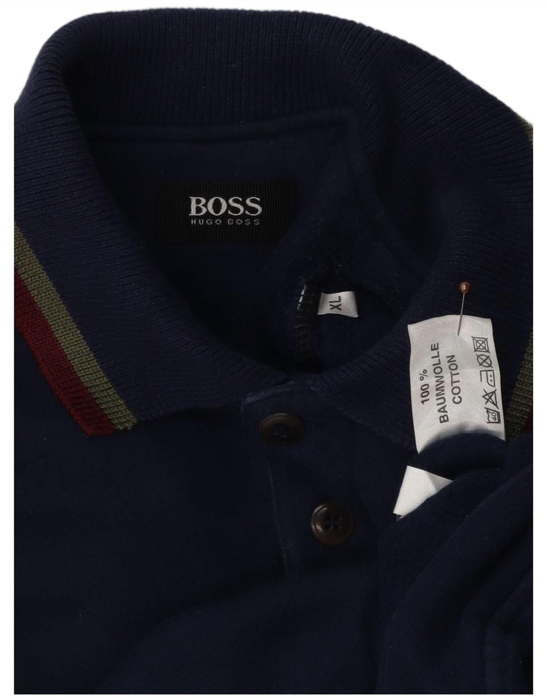 Hugo Boss Hombre Polo Neck Sudadera Jumper XL Azul Marino Algodón
