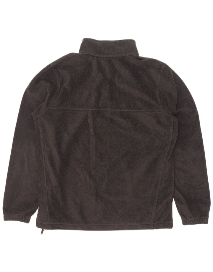 Columbia - Jersey de forro polar con cuello y cremallera para hombre, talla grande, poliéster negro