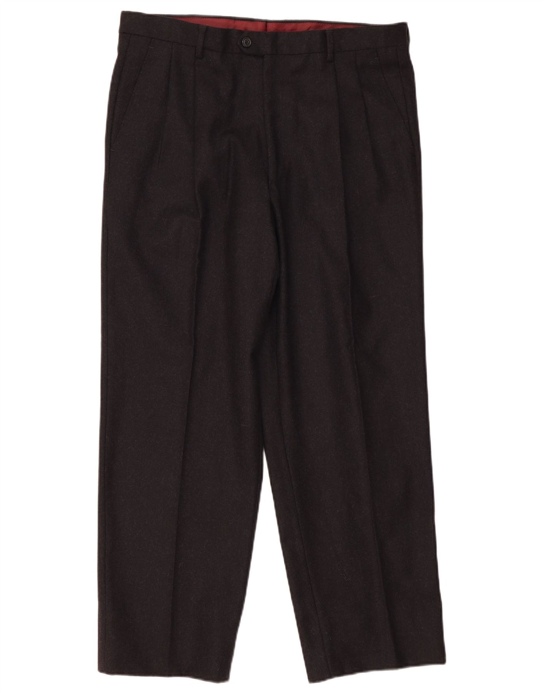 Titanus Pantalón de traje con pinzas para hombre IT 52 XL W36 L29 Lana virgen gris