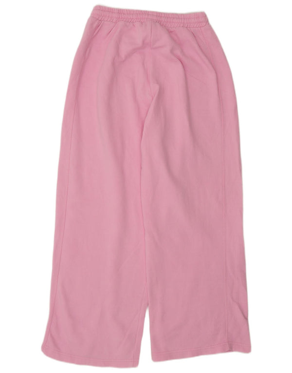 Zara Mujer Pantalones De Chándal De Pernera Ancha UK 44 Algodón Rosa Medio