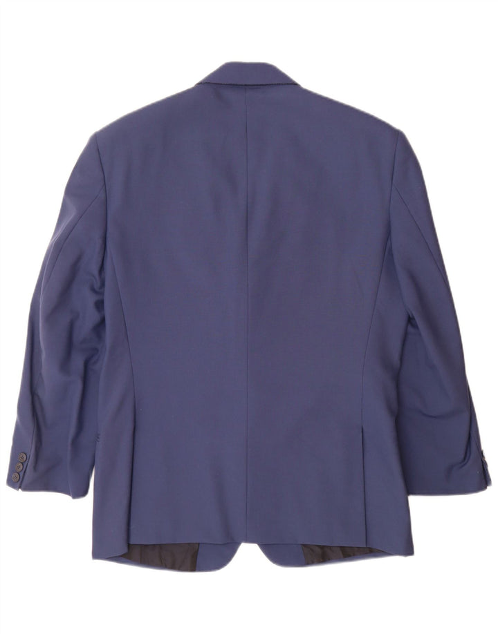 Biagiotti Chaqueta tipo blazer de 2 botones para hombre UK 38 Azul medio Lana virgen