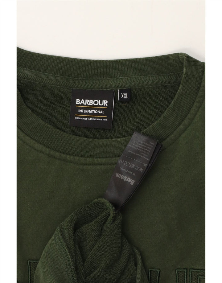 BARBOUR Sudadera gráfica para hombre Jersey 2XL Algodón verde