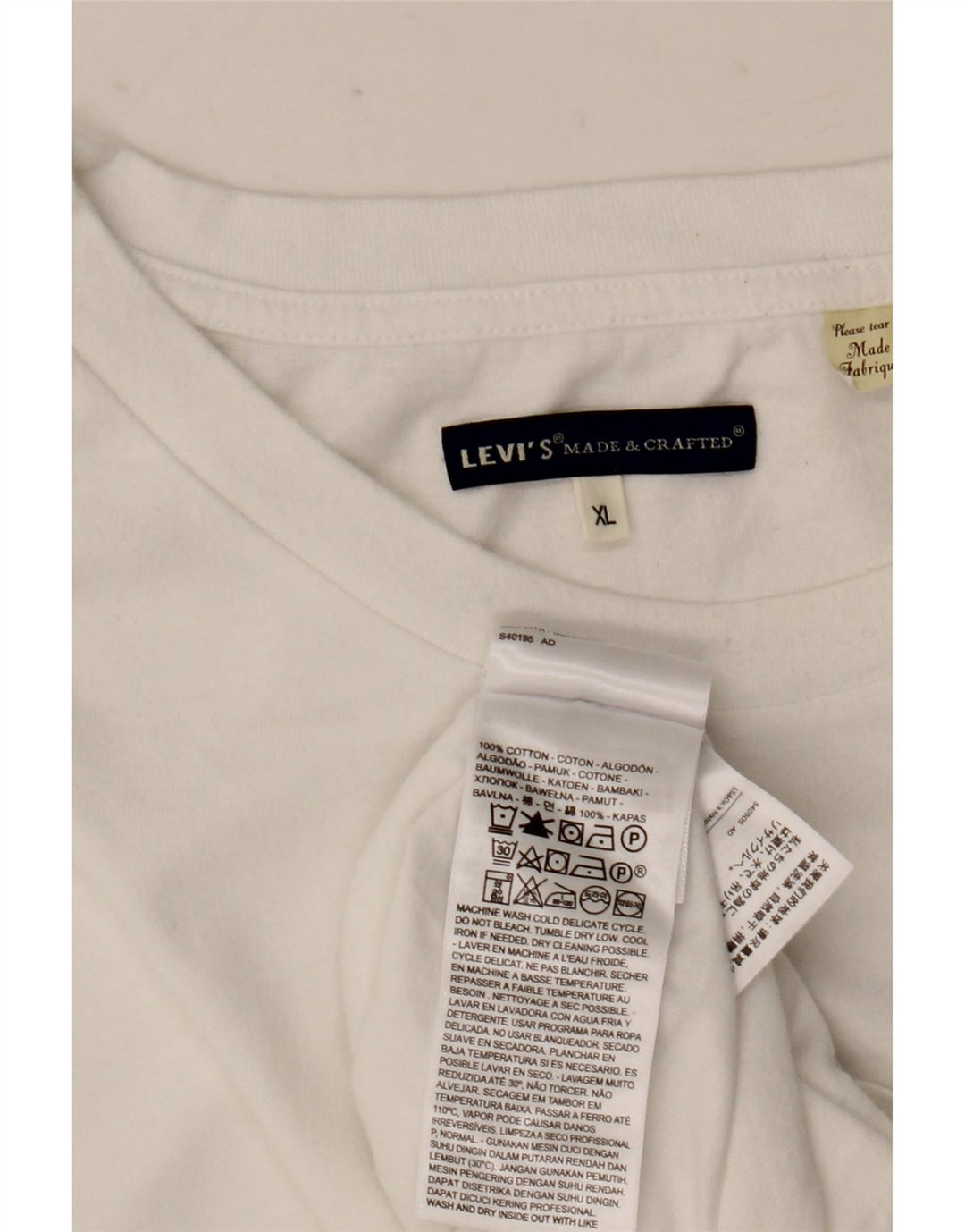 Camiseta Levi's Hombre Top XL Blanco Algodón
