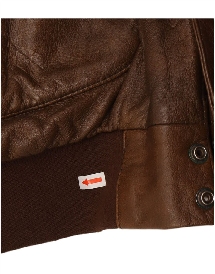 Outback Chaqueta de cuero para hombre UK 42 XL Cuero marrón