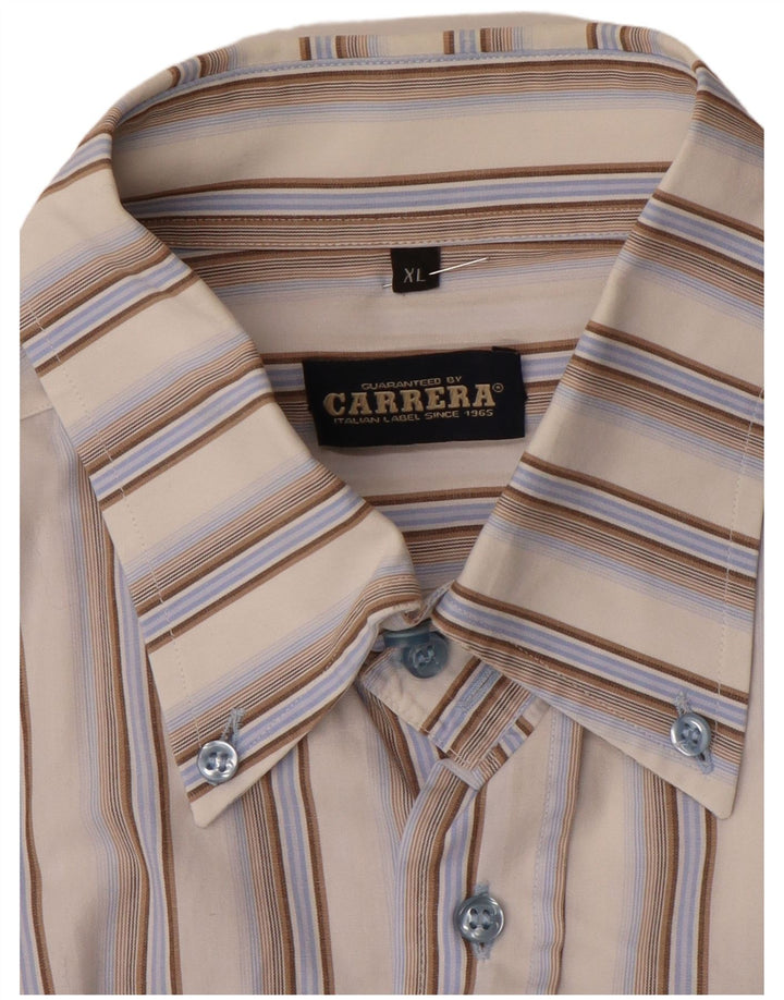 Camisa Carrera Hombre XL Rayas Beige