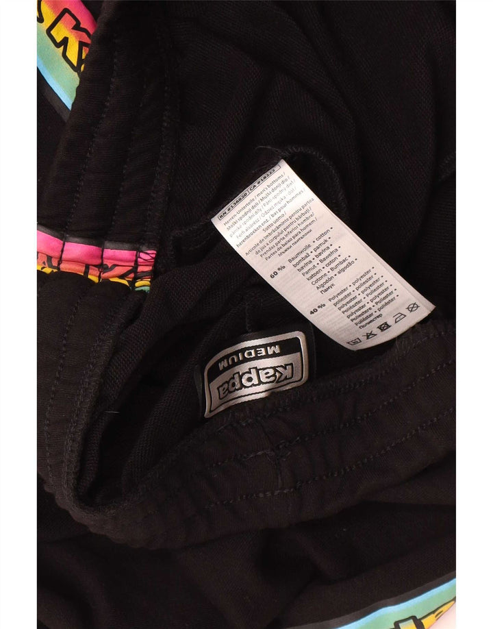 Kappa Hombre Shorts deportivos con estampado de algodón color block mediano en negro