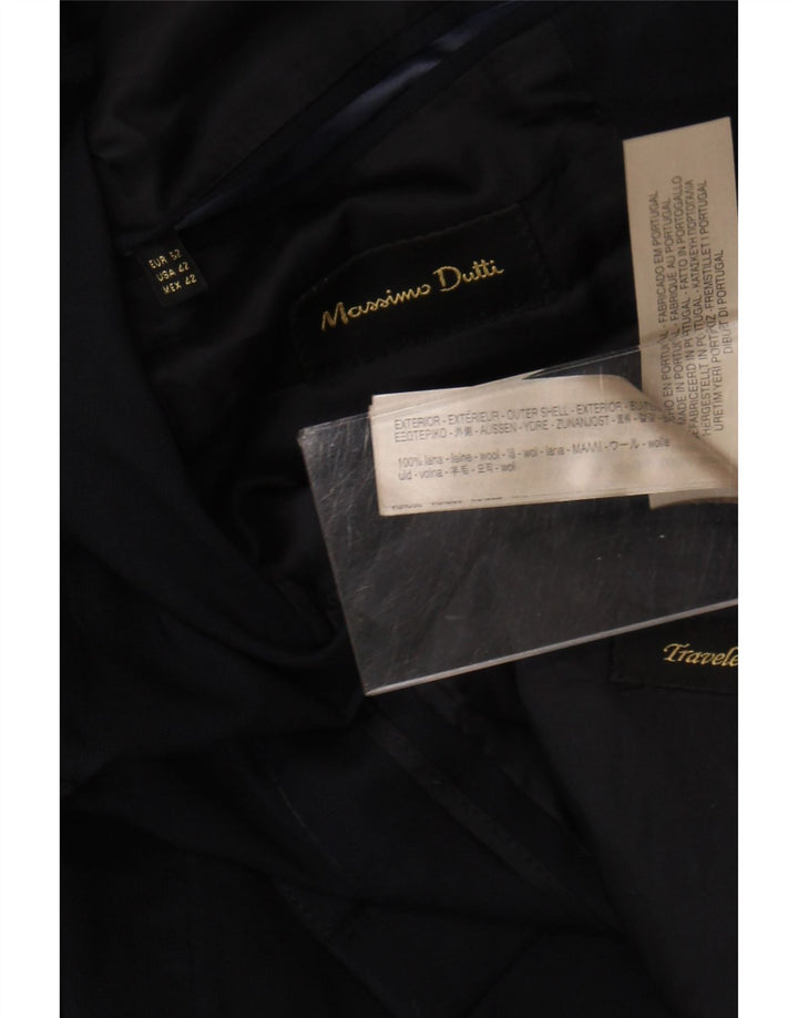Massimo Dutti Chaqueta Blazer De 2 Botones Para Hombre EU 52 Large Lana Azul Marino