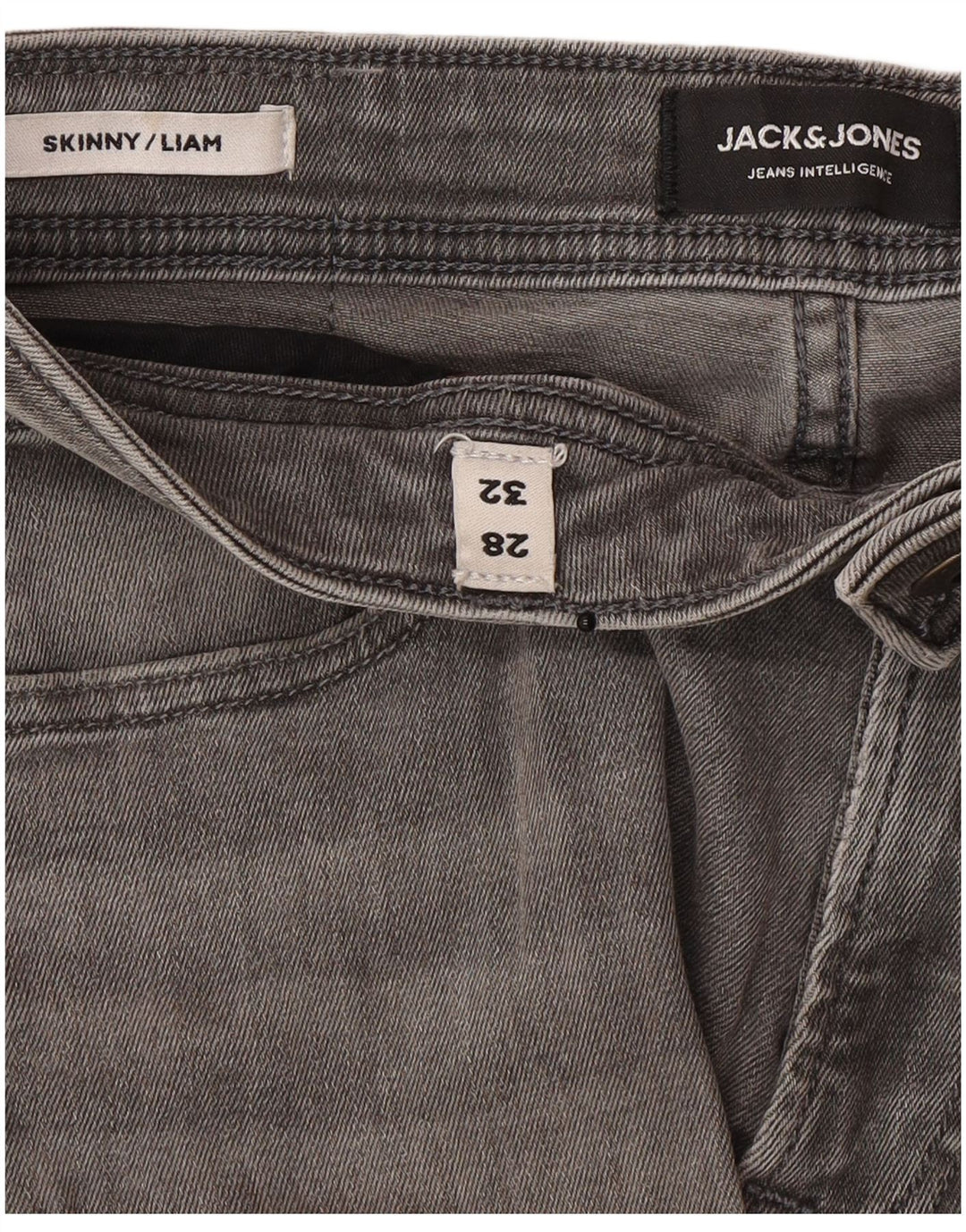 Jack & Jones Vaqueros pitillo Liam para hombre W28 L32 Gris