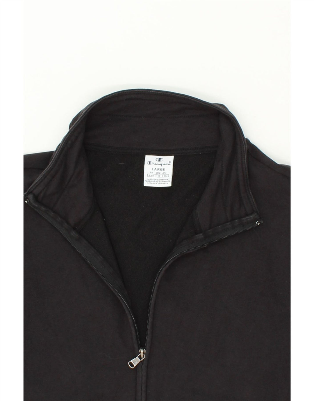 CHAMPION Womens Tracksuit Top Jacket UK 16 Large Black Cotton Vintage Champion and Second-Hand Champion from Messina Hembry 