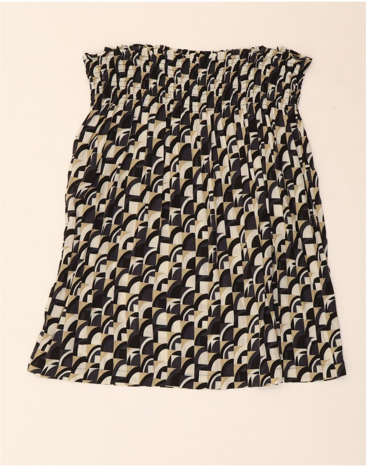 Benetton Top Sin Tirantes Para Mujer ES 40 Pequeño Multicolor Geométrico