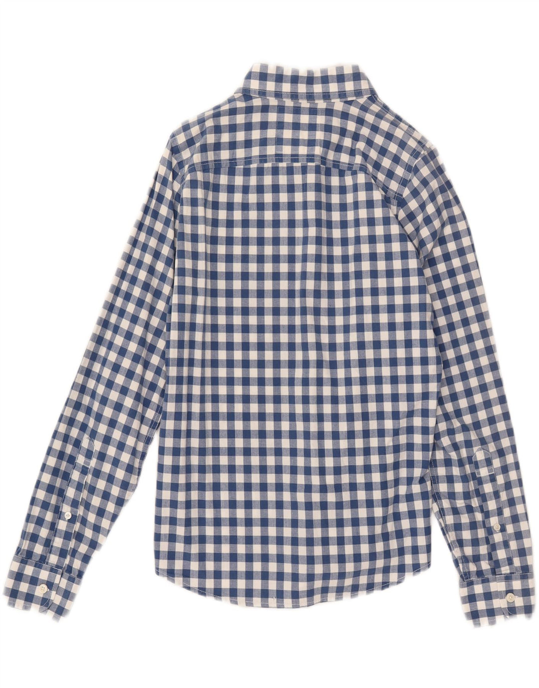 Camisa HOLLISTER para hombre pequeña de algodón a cuadros azul marino