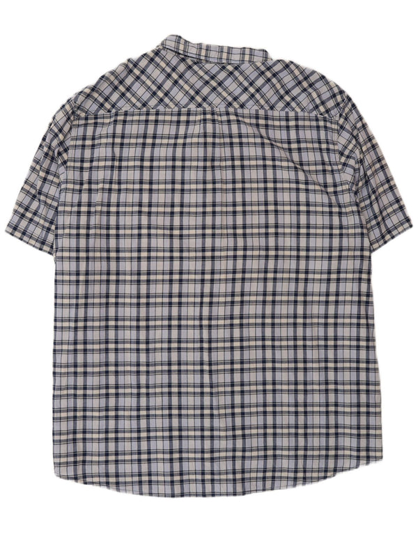 Lee Camisa de Manga Corta Regular Fit para Hombre 5XL Algodón a Cuadros Azul