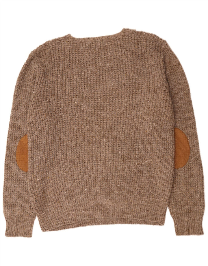 Zara Hombre Jersey Cuello Redondo Jersey XL Lana Marrón