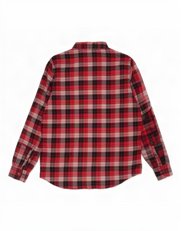 Camisa de franela para hombre Sea Barrier de algodón a cuadros rojos grandes