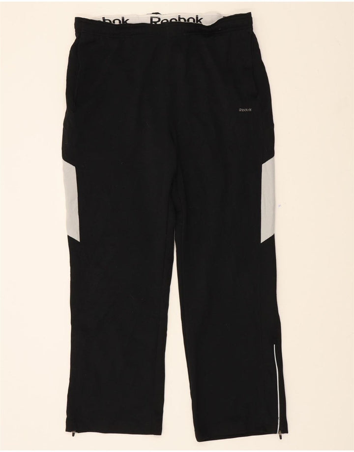 REEBOK Mens Tracksuit Trousers Large  Black Colourblock Polyester Vintage Reebok and Second-Hand Reebok from Messina Hembry 