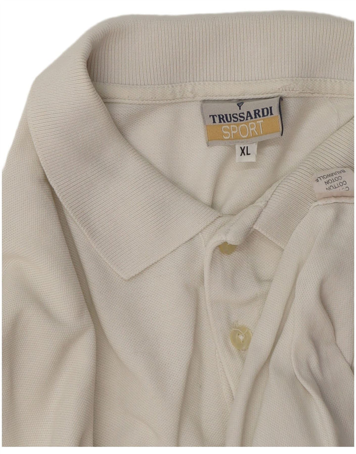 TRUSSARDI Polo Hombre XL Blanco Algodón