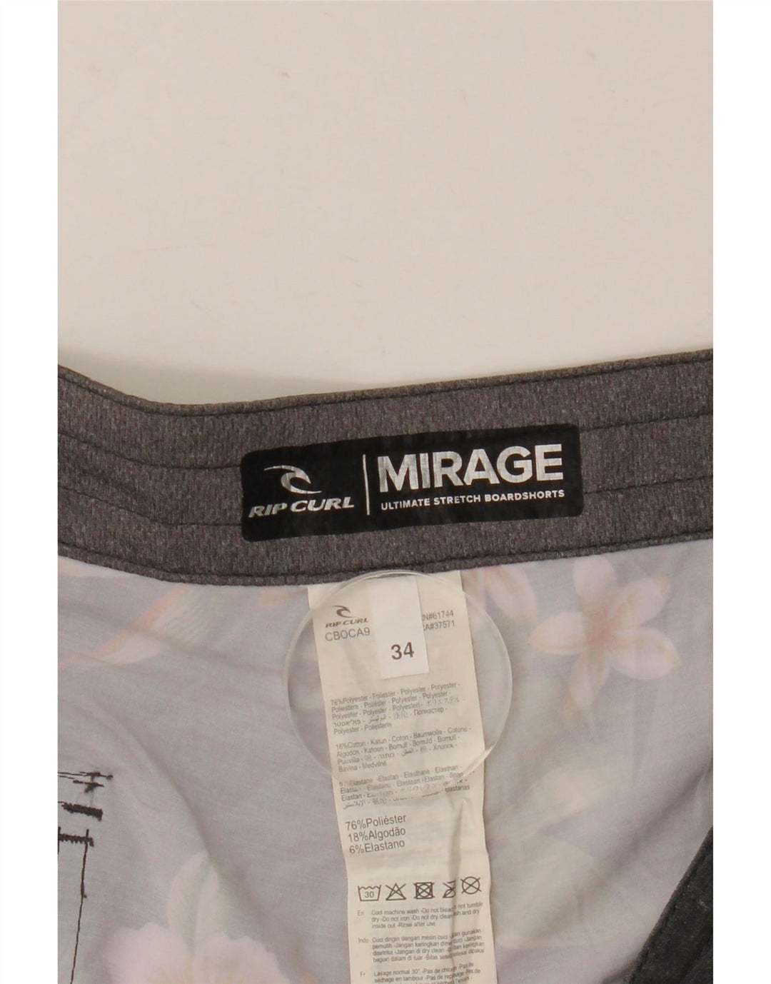 Rip Curl Hombres Mirage Bañador Shorts Grande Gris Floral Poliéster