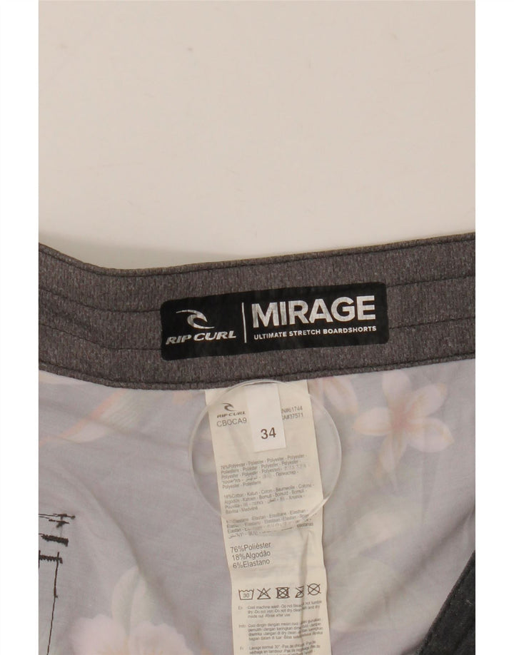 Rip Curl Hombres Mirage Bañador Shorts Grande Gris Floral Poliéster