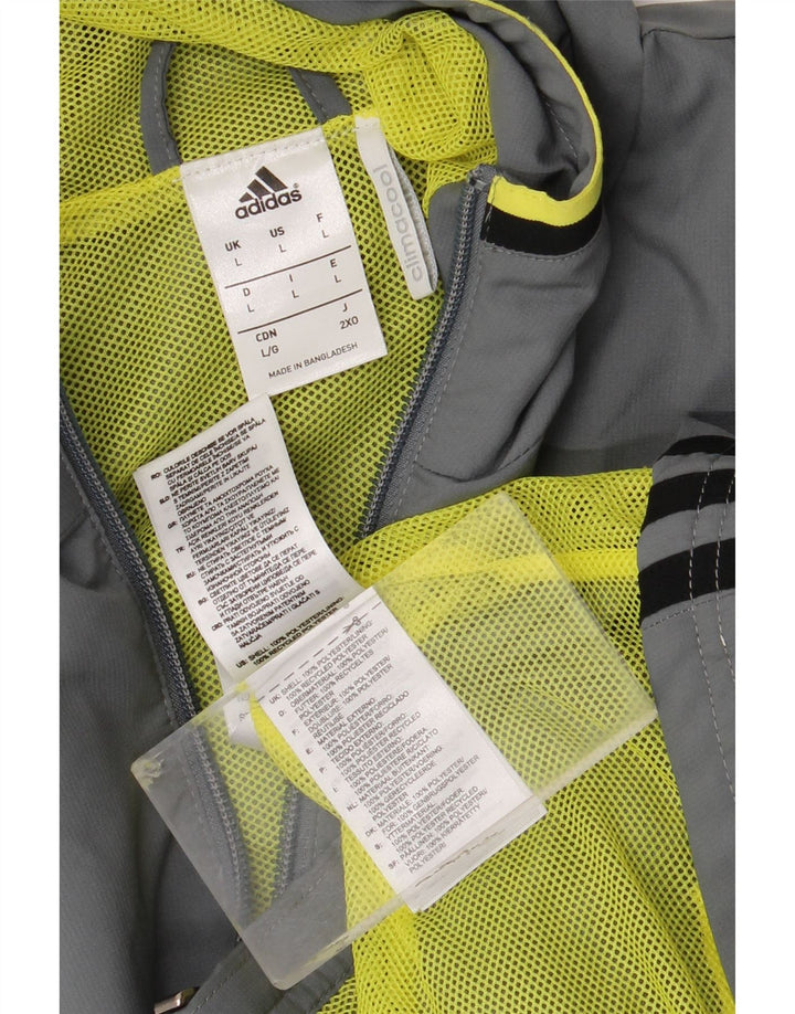 Adidas Climacool Graphic - Chaqueta impermeable con capucha para hombre, talla 40, poliéster gris grande