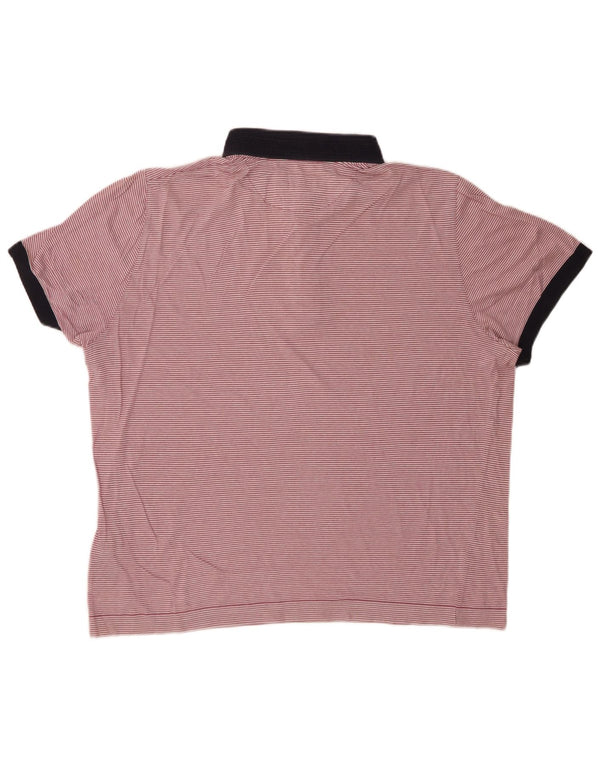 TED BAKER Polo para hombre Talla 5 XL Algodón a rayas rosa