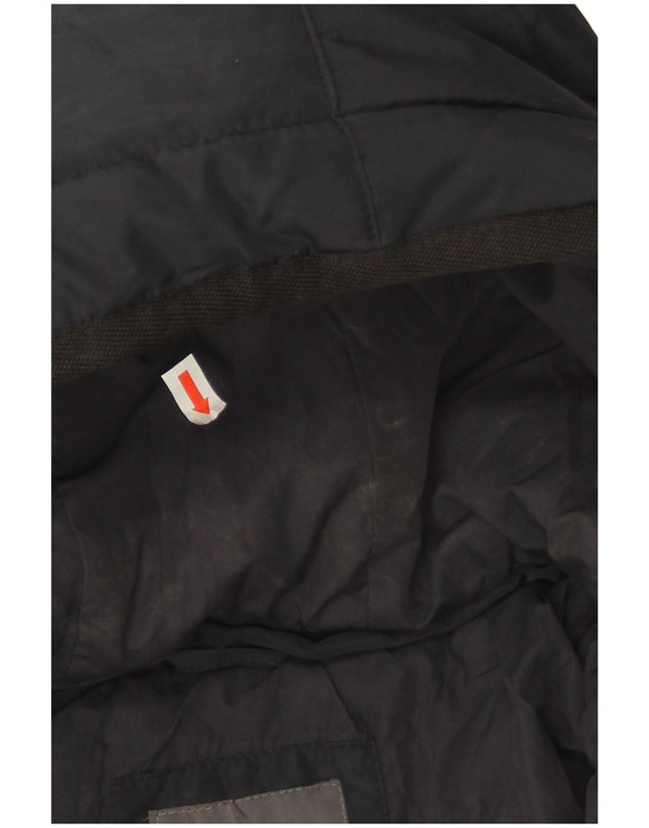 Zara Mens Chaqueta Acolchada Con Capucha UK 36 Small Azul Marino Poliéster