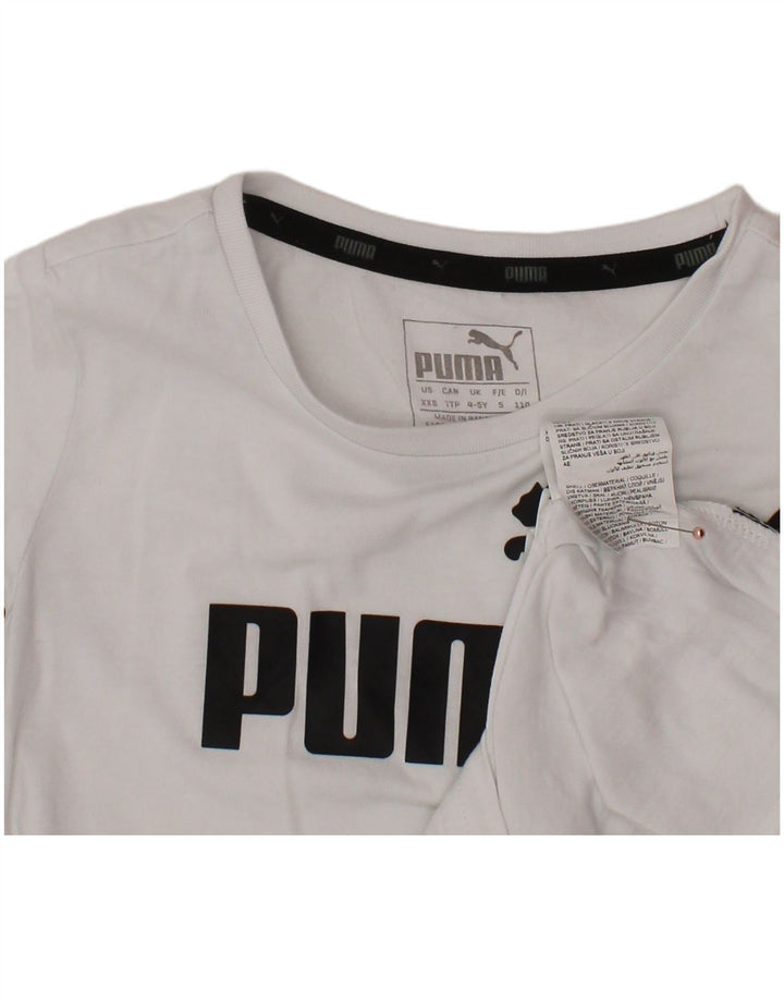 PUMA Camiseta gráfica para niños 4-5 años Blanco Algodón
