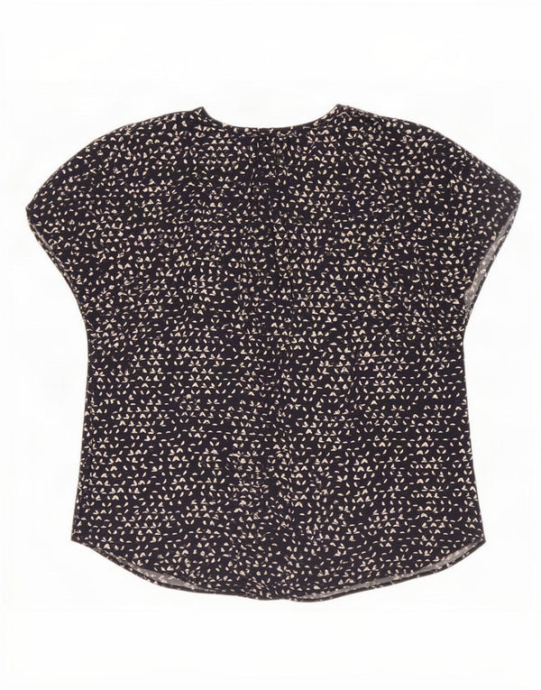 Blusa para mujer Jigsaw Top UK 12 Medium Azul marino manchado viscosa