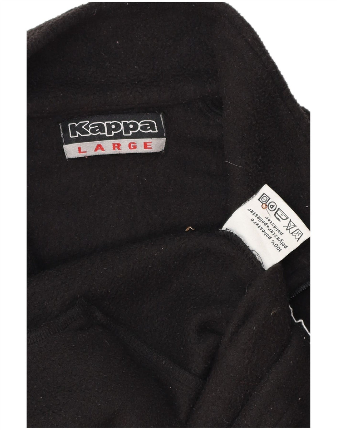 Kappa Chaqueta polar para hombre UK 40 Large Poliéster negro