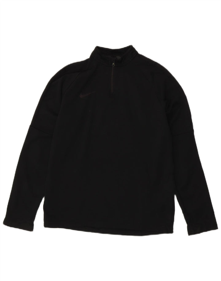 Nike Dri Fit - Chándal con cremallera y cuello para niños, 13-14 años, XL, negro