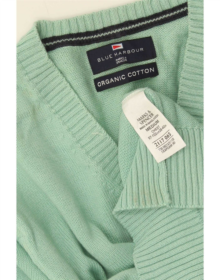 Marks & Spencer Jersey con Cuello en V Azul Harbor para Hombre Algodón Verde Medio
