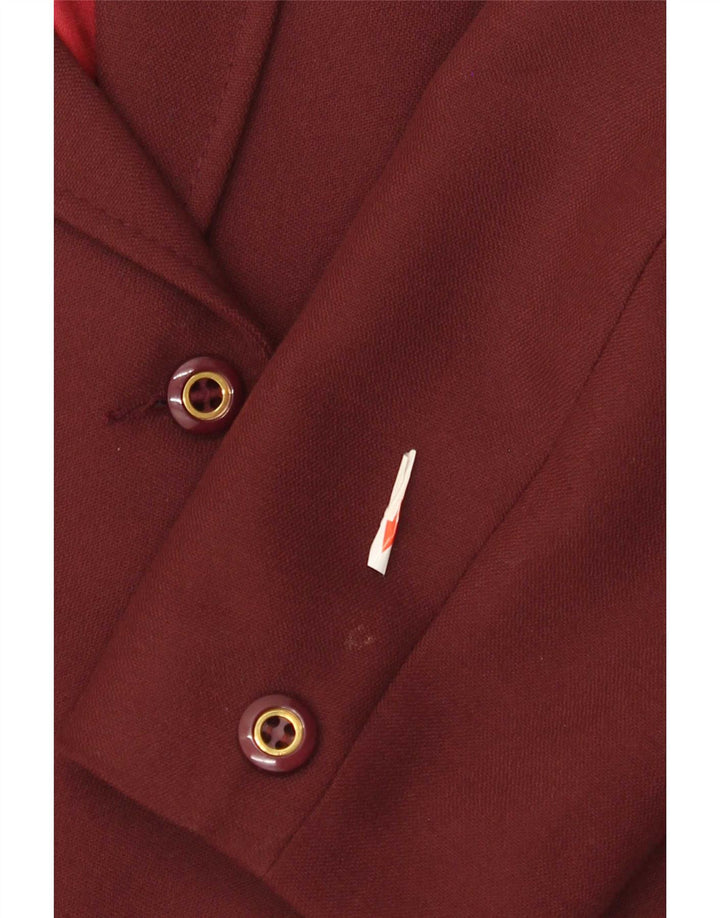 El Encore Chaqueta tipo blazer de 3 botones para mujer UK 44 Poliéster burdeos mediano