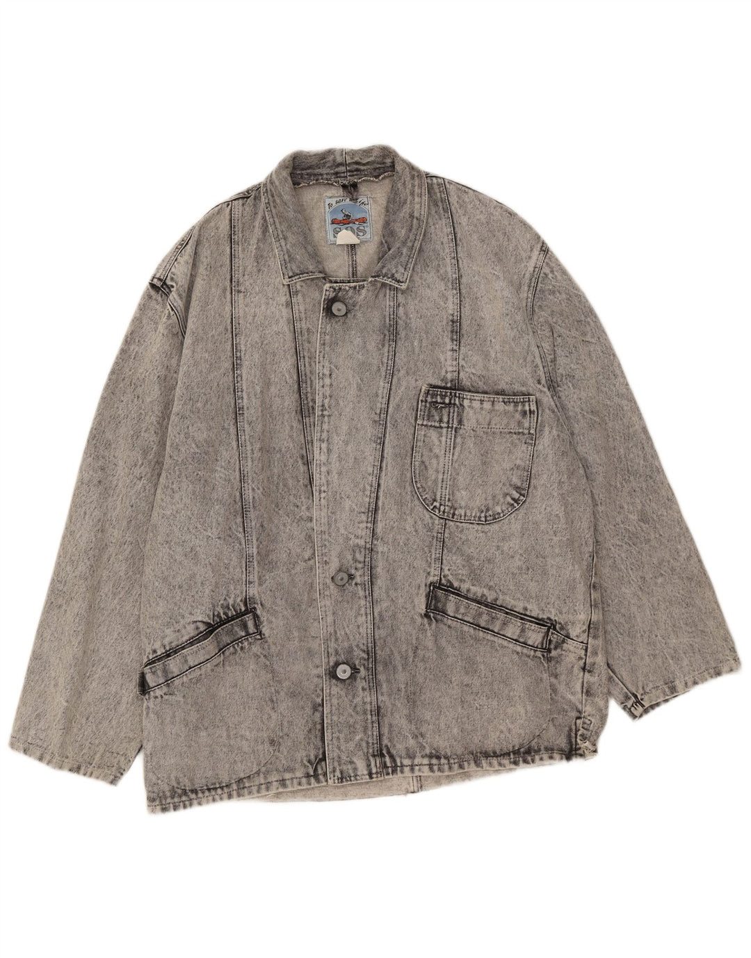 Sos Chaqueta Vaquera Hombre UK 38 Algodón Gris Medio