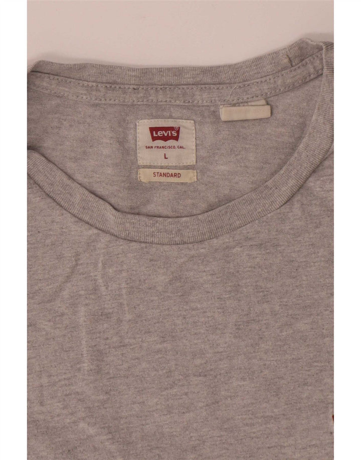 Levi's Camiseta estándar para hombre Top grande de algodón gris