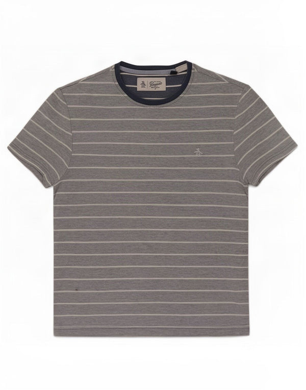 Camiseta Penguin Hombre Top Rayas Azul Medio