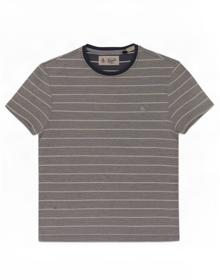 Camiseta Penguin Hombre Top Rayas Azul Medio