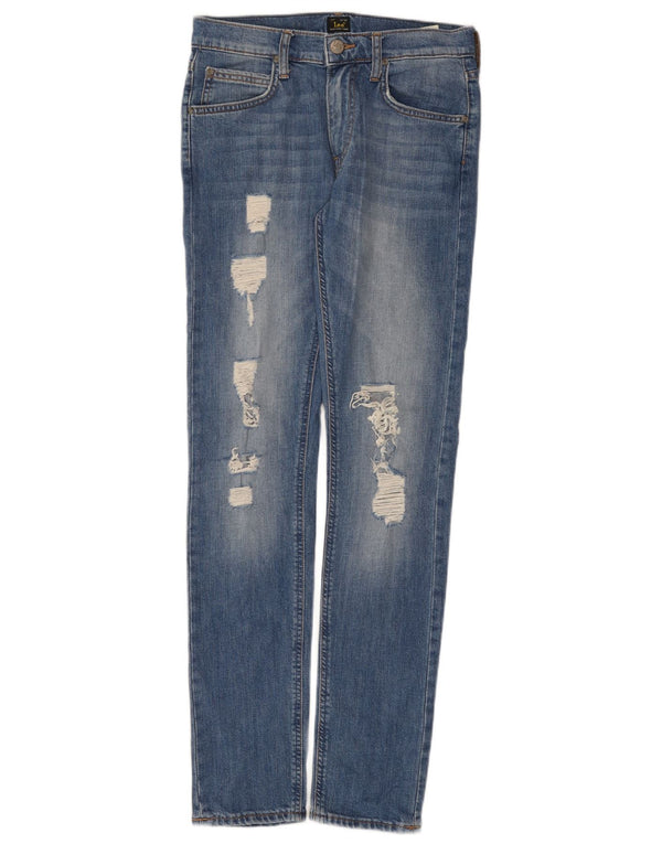 Vaqueros ajustados desgastados Luke para mujer Lee W29 L32 Algodón azul