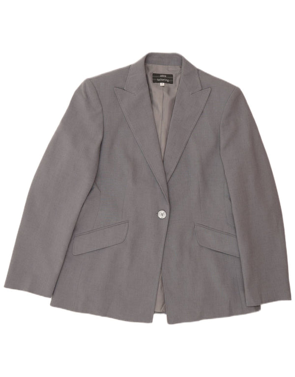 Marks & Spencer Chaqueta tipo blazer con 1 botón para mujer UK 42 Poliéster gris medio