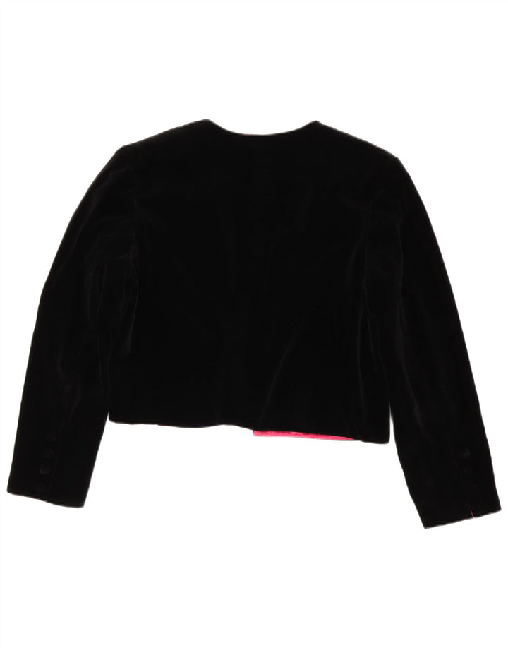 Luisa Spagnoli Chaqueta Bolero Abierta para Mujer IT 44 Mediana Algodón Negro