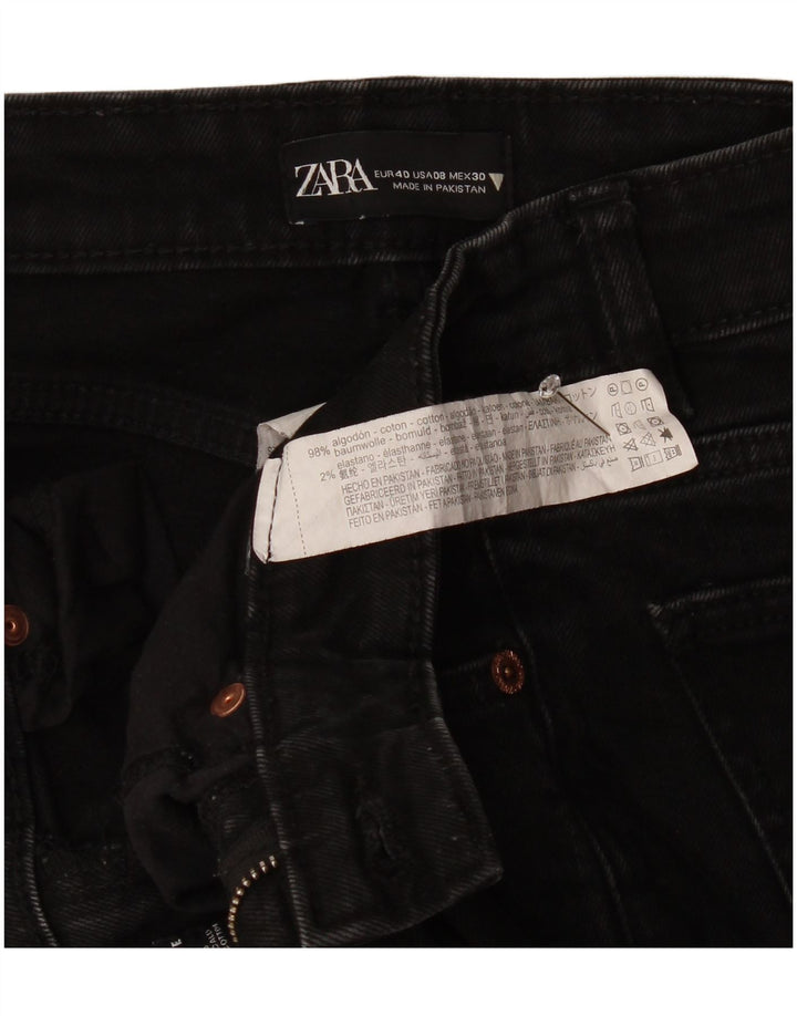 Zara Jeans Cortos Mujer EU 40 Mediano W30 L25 Algodón Negro