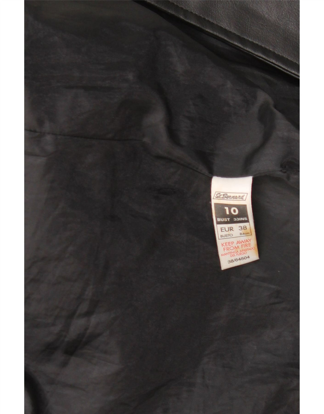 Abrigo St. Bernard para mujer UK 10 Small Polietileno negro