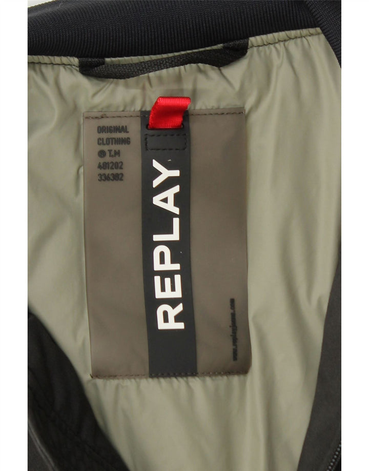 Chaqueta bomber estampada para hombre Replay Algodón con bloques de color gris medio ES 38