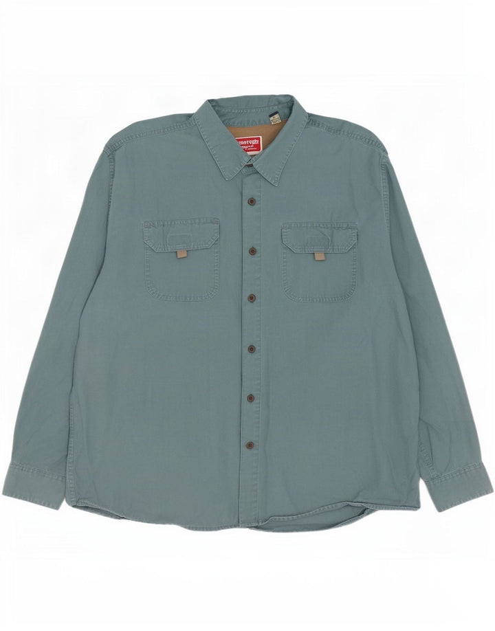 Camisa Wrangler Hombre XL Algodón Azul