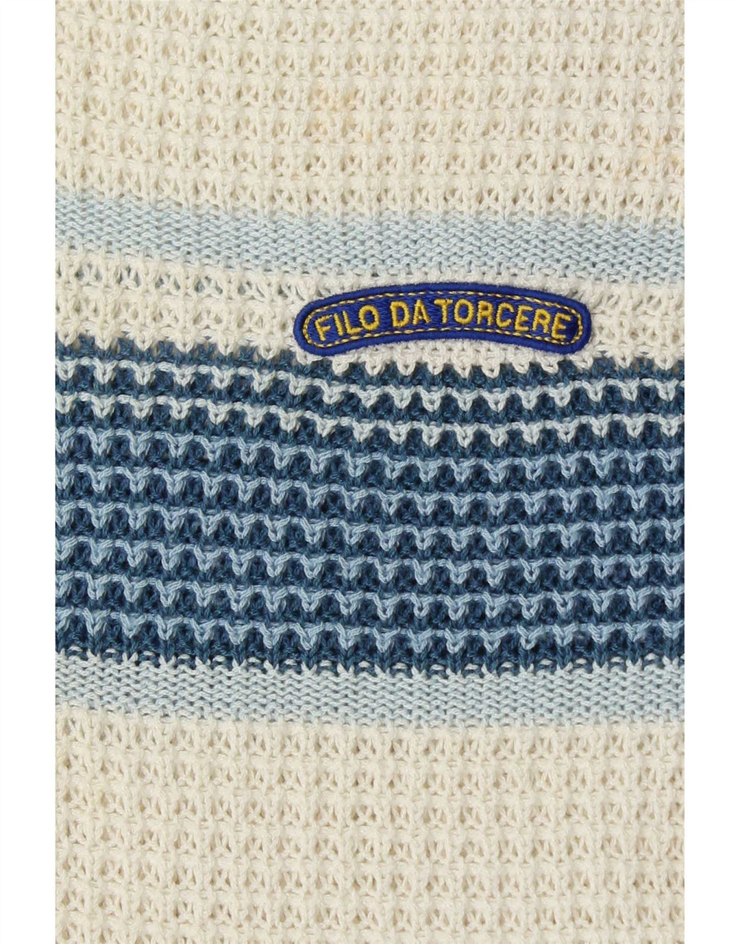Vintage hombres V-cuello jumper suéter grande blanco colorblock