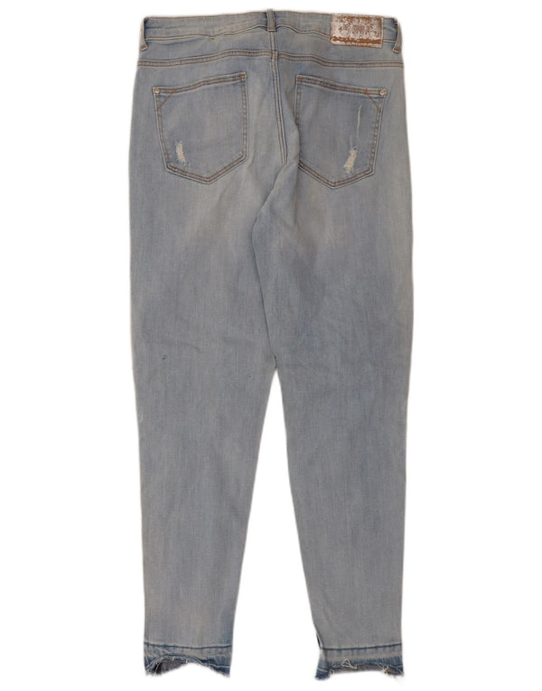 Zara Mujer Z1975 Crop Jeans Slim Desgastados EU 38 Small W28 L26 Azul