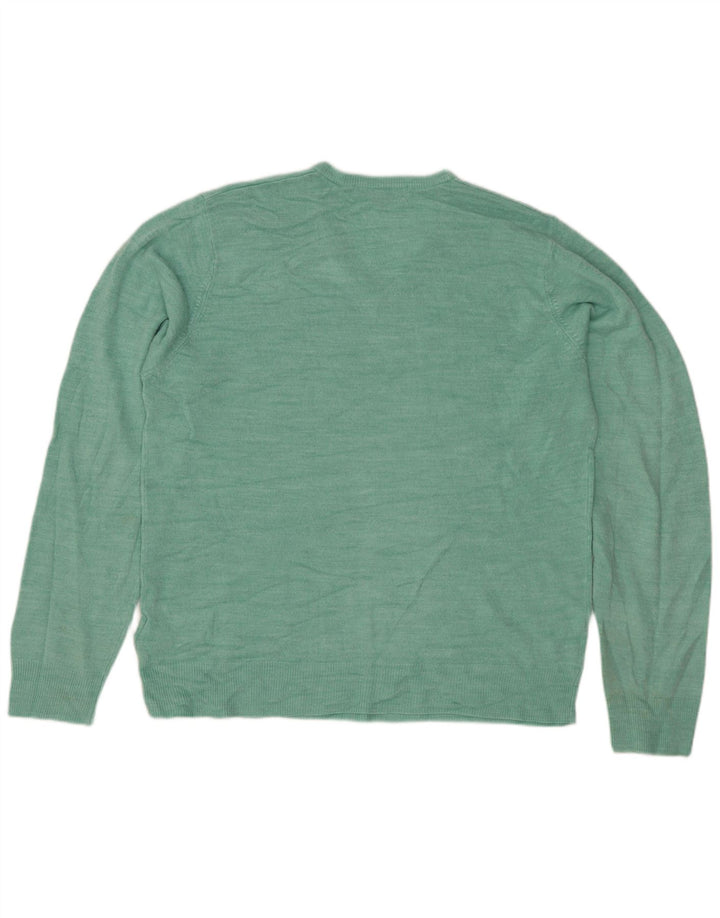 MARKS & SPENCER Jersey con cuello en V para hombre Acrílico verde medio