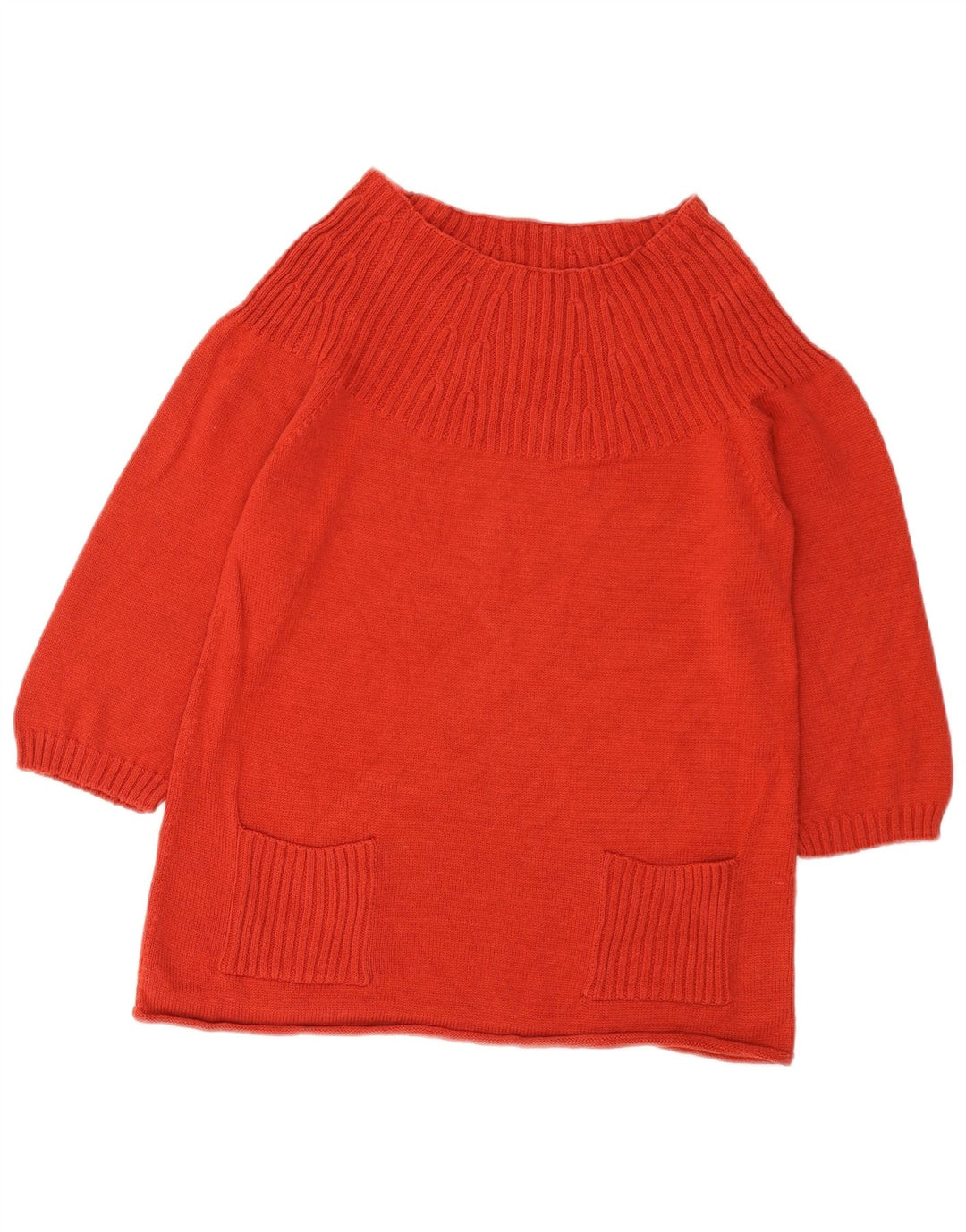 Marks & Spencer - Jersey corto con cuello barco para mujer, talla 40, color rojo medio