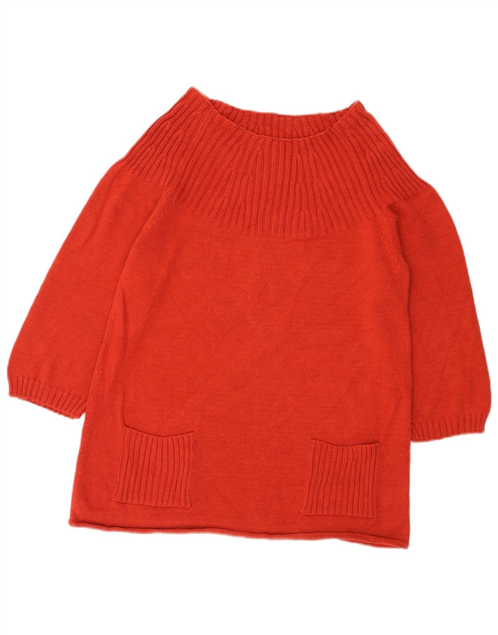 Marks & Spencer - Jersey corto con cuello barco para mujer, talla 40, color rojo medio